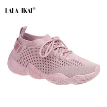 Load image into Gallery viewer, LALA IKAI Sneakers Women Spring Breathable Mesh Shoes Casual Lace Up Vulcanize Shoes Female Soft Pink Tenis Shoes 014A3796-4