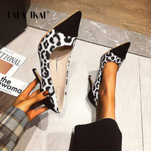 Load image into Gallery viewer, LALA IKAI Shoes Woman Spring 2020 Leopard Pattern Shallow Mouth Pumps Stiletto pointed Toe High Heels Ladies Shoes XWC6974-4