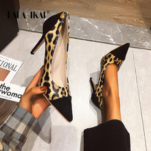Load image into Gallery viewer, LALA IKAI Shoes Woman Spring 2020 Leopard Pattern Shallow Mouth Pumps Stiletto pointed Toe High Heels Ladies Shoes XWC6974-4