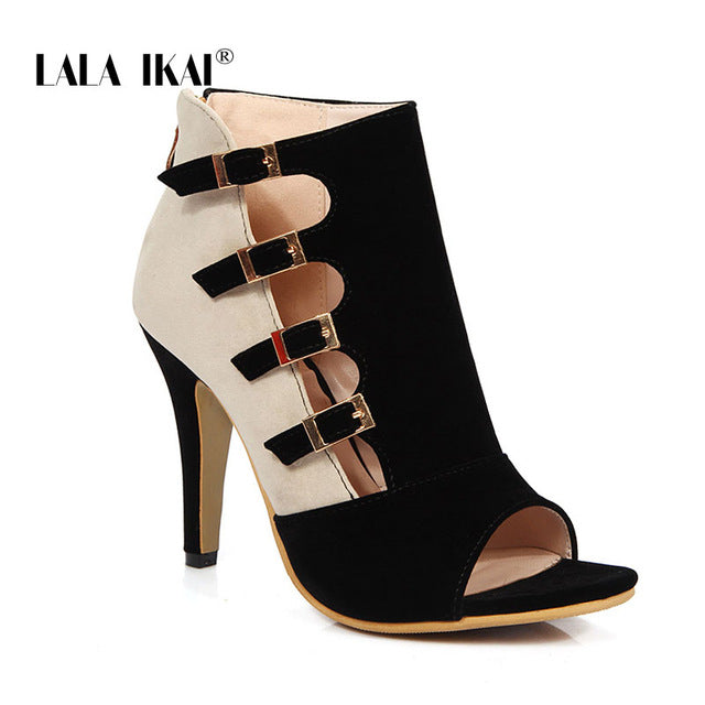 LALA IKAI Fashion Women Sandals Summer New Hot Female Fish Mouth Exposed Toe High-heeled Romanesque Ladies Shoes XWC4204-4