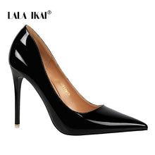 Load image into Gallery viewer, LALA IKAI Women Shallow Pump Basic Sandals Solid Colors Slip On PU High Heels Lady Sandal Femme Fashion Shoes 014C1236 -49