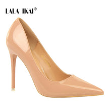 Load image into Gallery viewer, LALA IKAI Women Shallow Pump Basic Sandals Solid Colors Slip On PU High Heels Lady Sandal Femme Fashion Shoes 014C1236 -49
