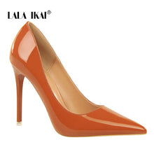Load image into Gallery viewer, LALA IKAI Women Shallow Pump Basic Sandals Solid Colors Slip On PU High Heels Lady Sandal Femme Fashion Shoes 014C1236 -49