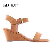Load image into Gallery viewer, LALA IKAI Platform Sandals Women Sandals Summer Sexy Flock Buckle Strap Party Shoes Wedges High Heels Sandalie 014C3687-4